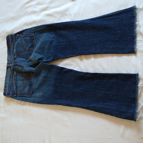 Citizens of Humanity Ingrid Stretch Low Rise Flare Crop jeans Raw Hem Size 28 - Picture 7 of 16